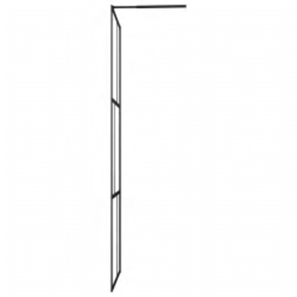 Duschwand für Begehbare Duschen mit Hartglas Schwarz 115x195 cm