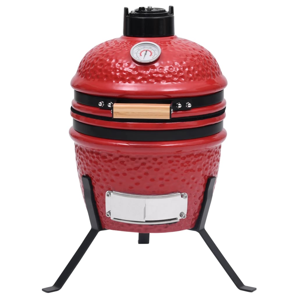 2-in-1 Kamado-Grill Smoker Keramik 56 cm Rot