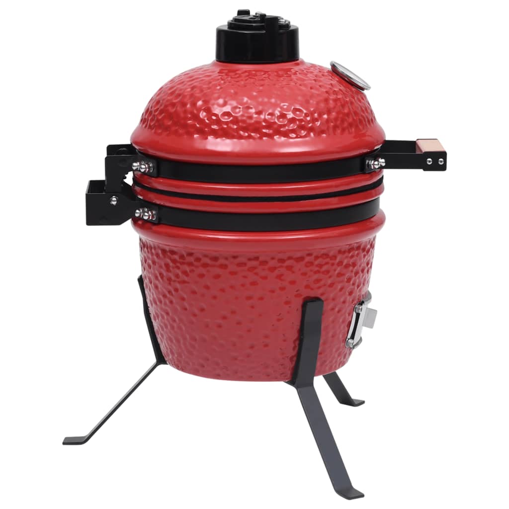 2-in-1 Kamado-Grill Smoker Keramik 56 cm Rot