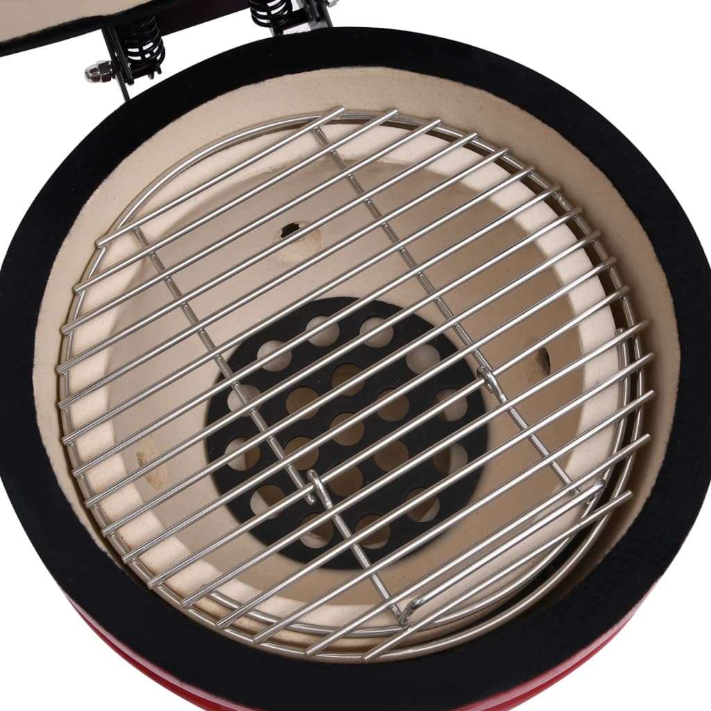 2-in-1 Kamado-Grill Smoker Keramik 56 cm Rot