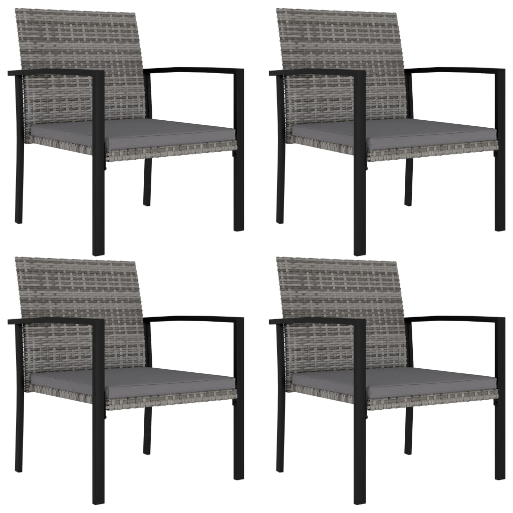 5 pcs. Garden Dining Set Poly Rattan Grey