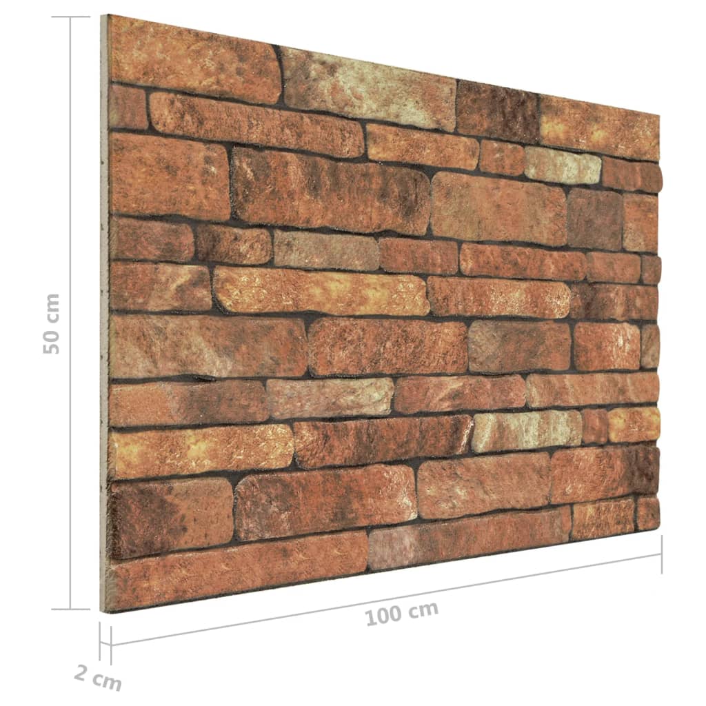 3D wall panels 10 pieces. Brown brick look EPS