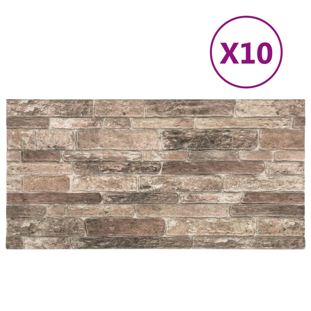 3D wall panels 10 pieces. Multicolored brick look EPS