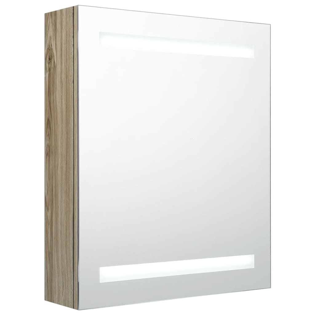 LED bathroom mirror cabinet oak look 50x14x60 cm