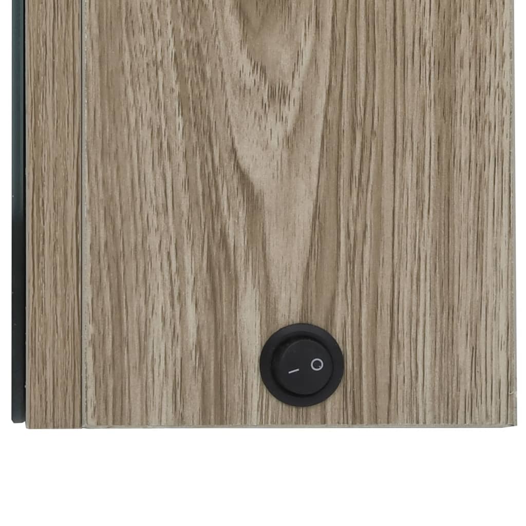 LED bathroom mirror cabinet oak look 50x14x60 cm