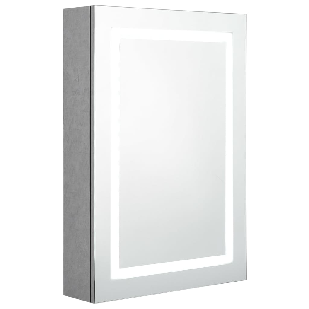 LED-Bad-Spiegelschrank Betongrau 50x13x70 cm