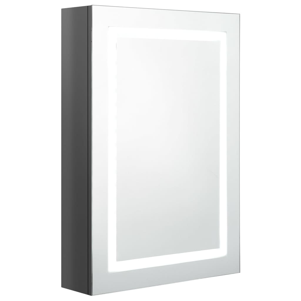 LED-Spiegelschrank fürs Bad Glänzend Grau 50x13x70 cm