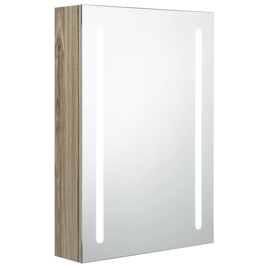 LED-Bad-Spiegelschrank Eichenoptik 50x13x70 cm