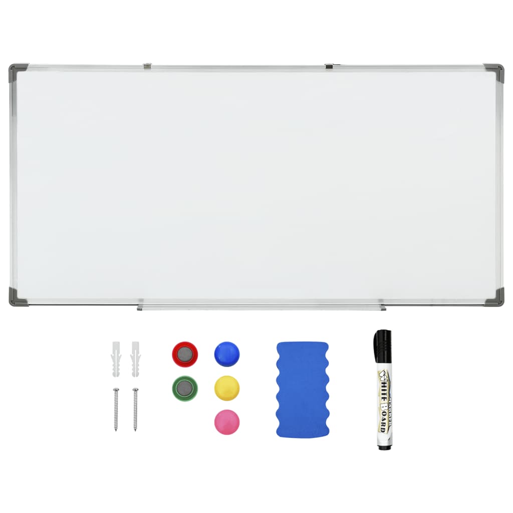 Magnetic whiteboard white 110x60 cm steel