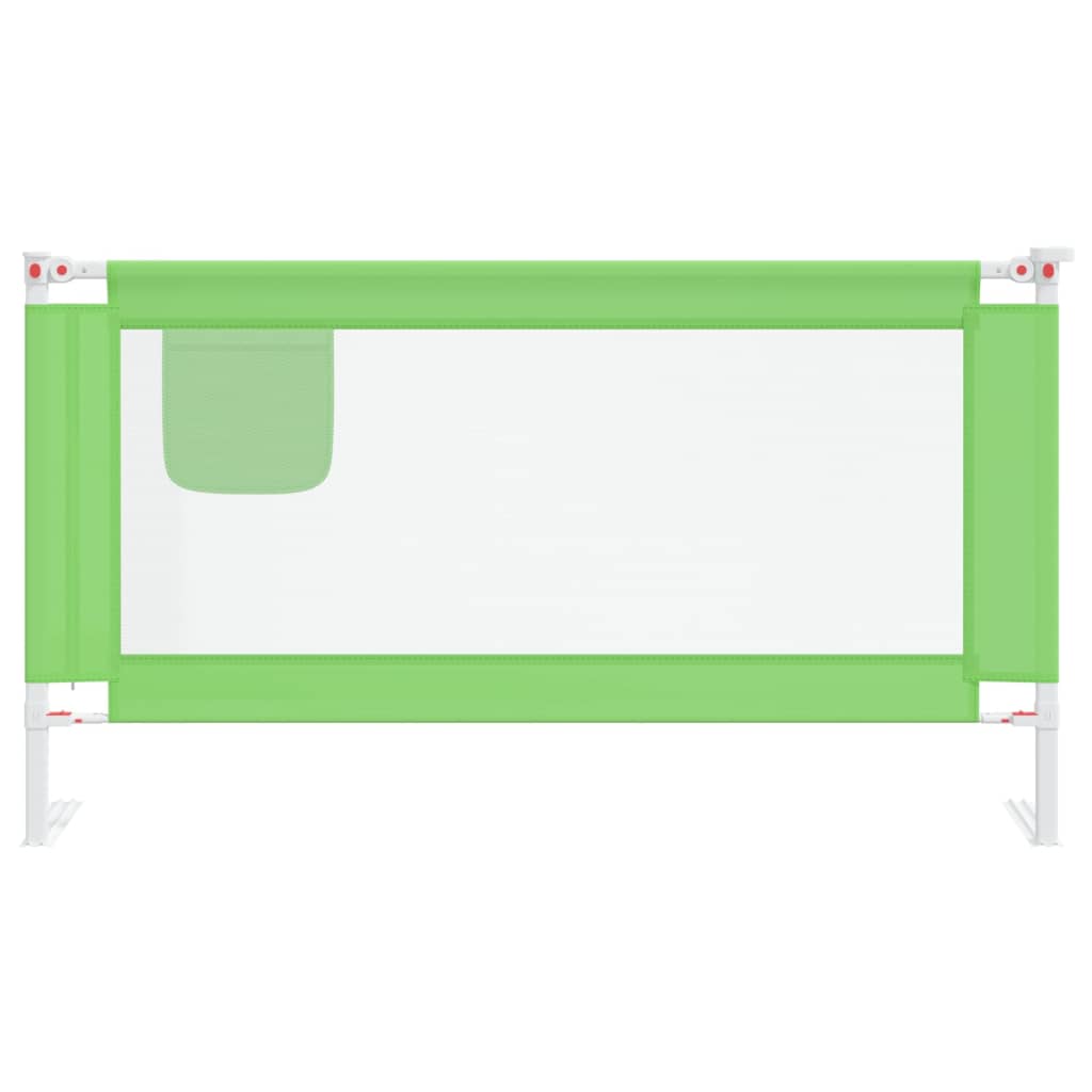 Toddler bed guard green 150x25 cm fabric