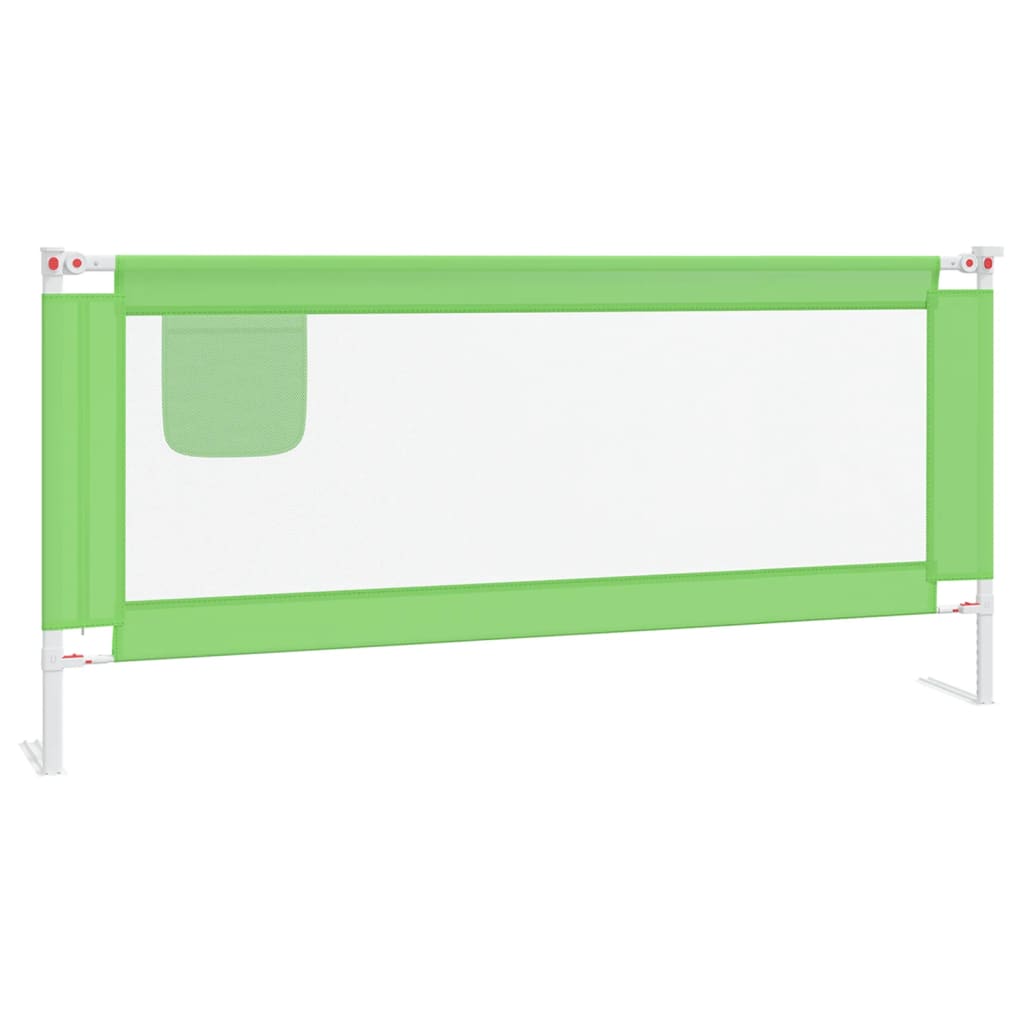 Toddler bed guard green 200x25 cm fabric