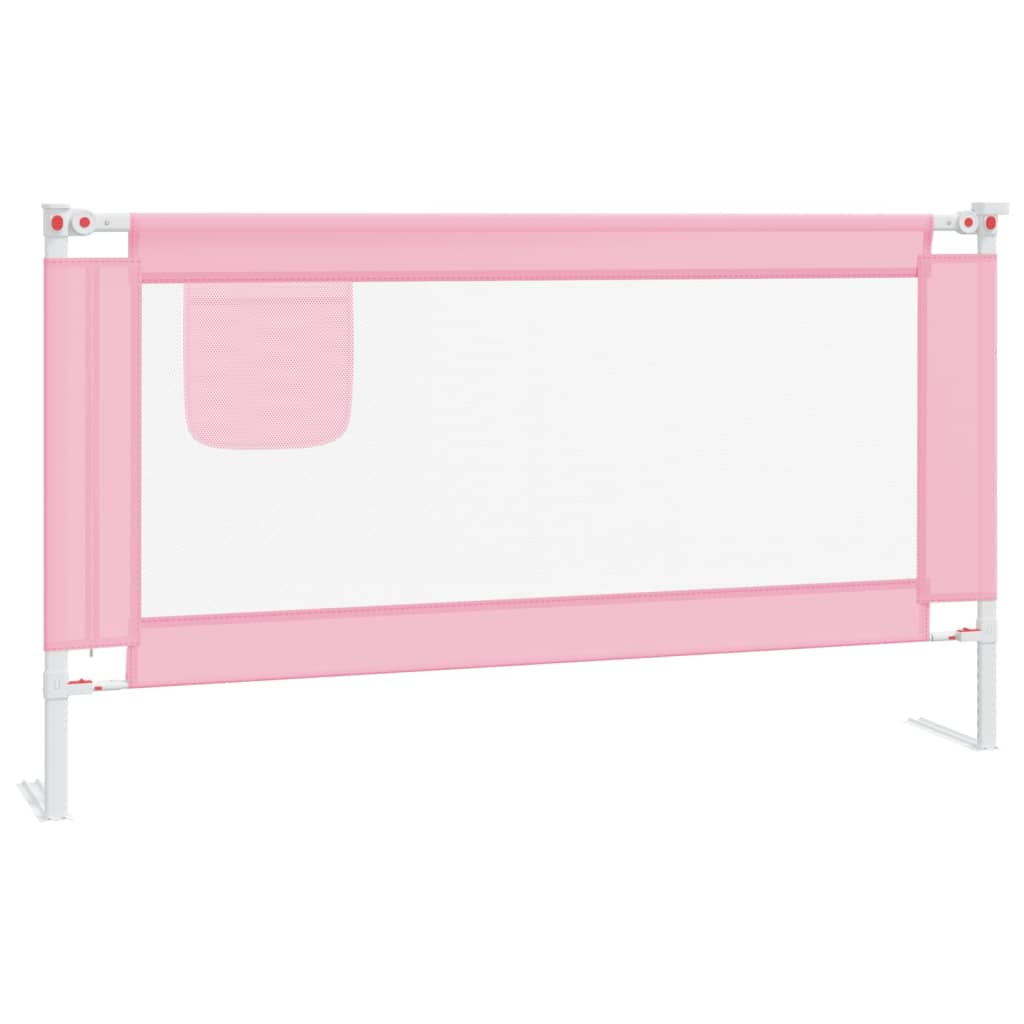 Toddler bed guard pink 150x25 cm fabric
