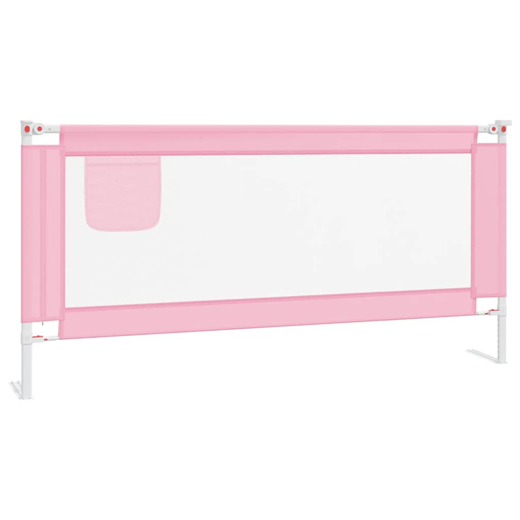Toddler bed guard pink 190x25 cm fabric