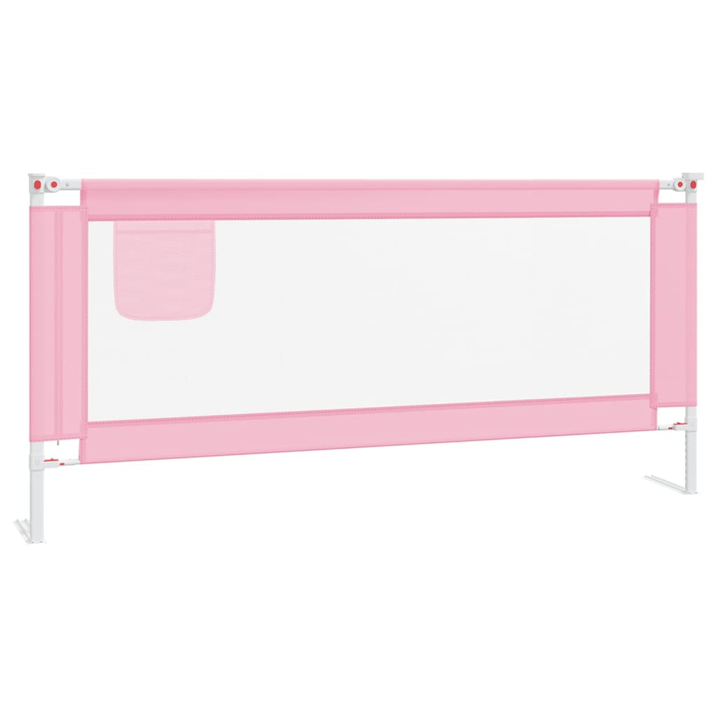 Toddler bed guard pink 200x25 cm fabric