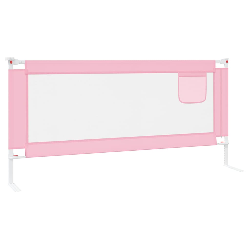 Toddler bed guard pink 200x25 cm fabric