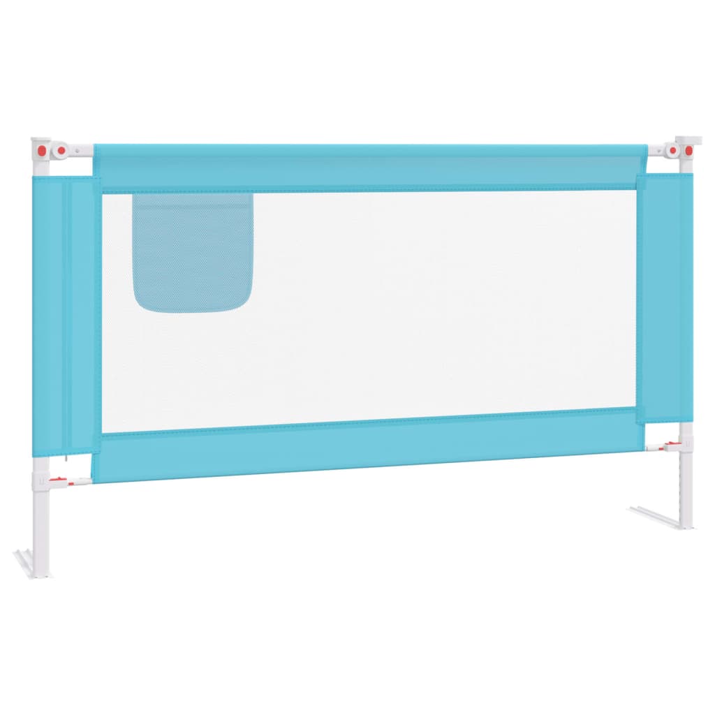 Toddler bed guard blue 140x25 cm fabric