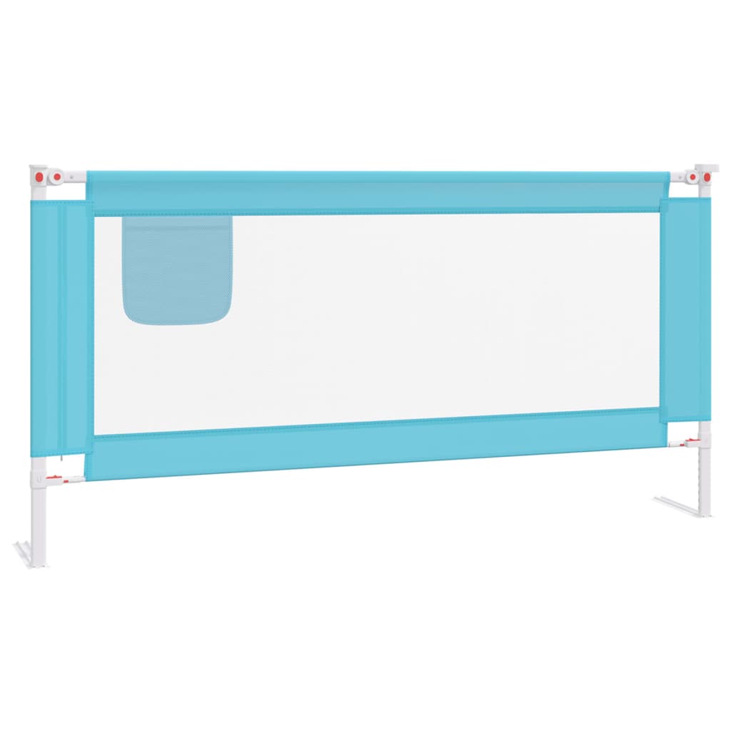 Toddler bed guard blue 180x25 cm fabric