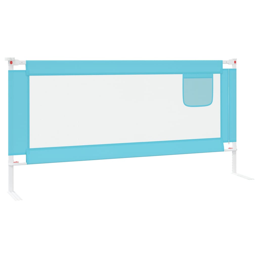 Toddler bed guard blue 190x25 cm fabric