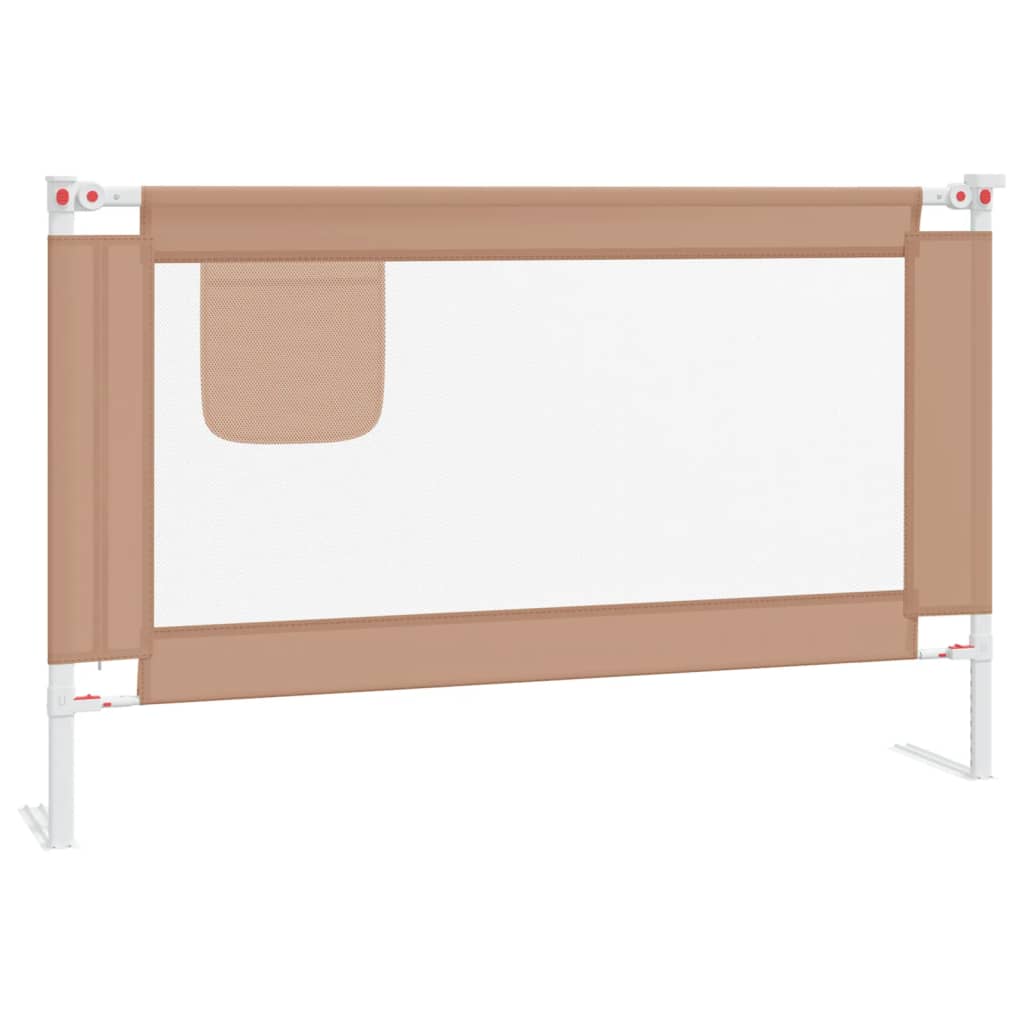 Toddler bed guard taupe 120x25 cm fabric