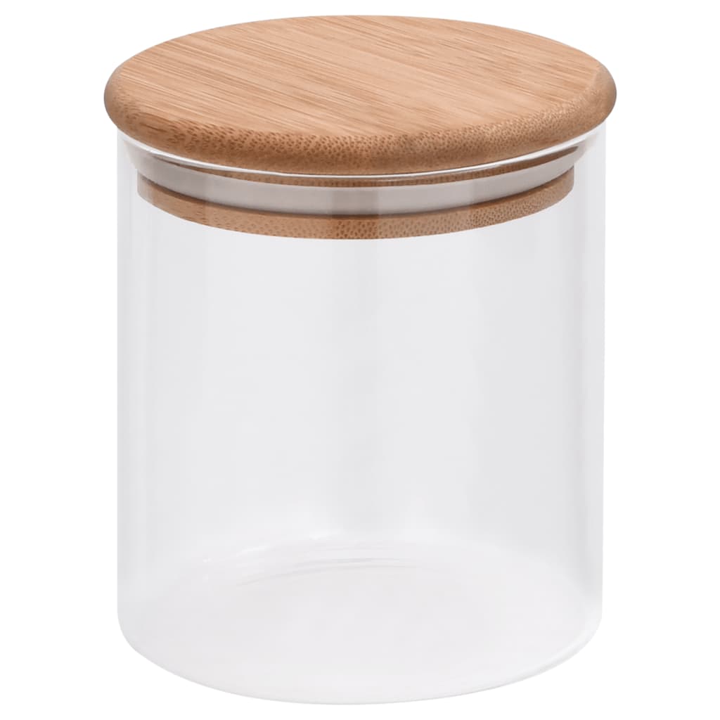 Storage jars with bamboo lids 6 pieces 600 ml