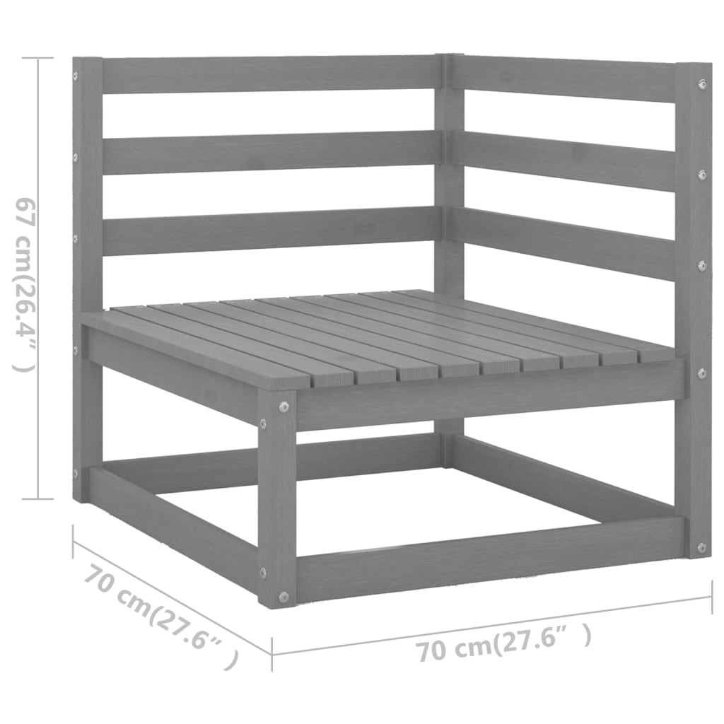 Garten-Ecksofa mit Kissen Massivholz Kiefer