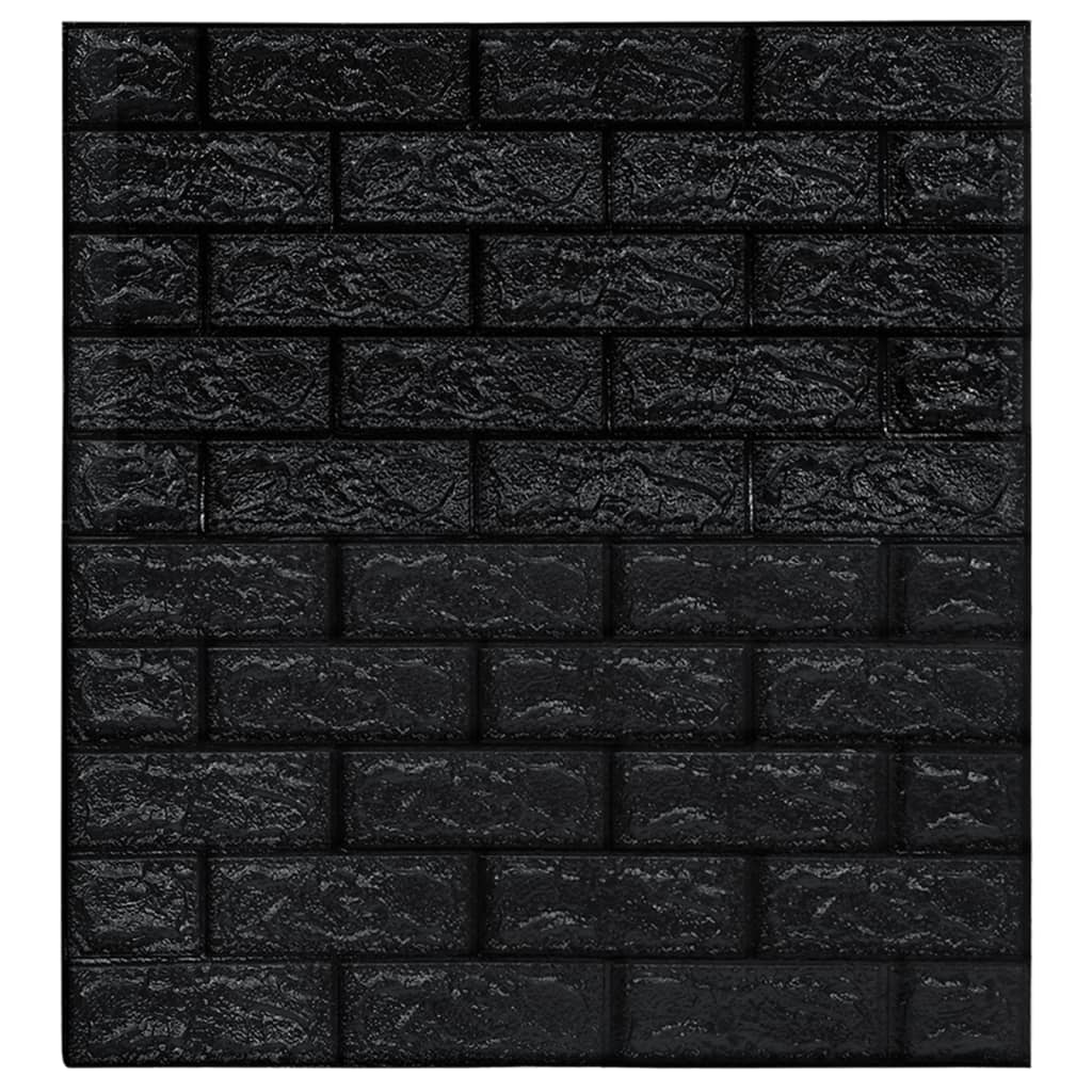 3D wallpaper brick self-adhesive 10 pieces black
