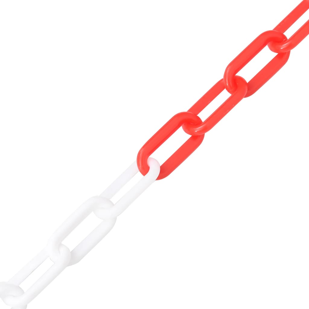 Barrier chain red and white 100 m Ø8 mm plastic