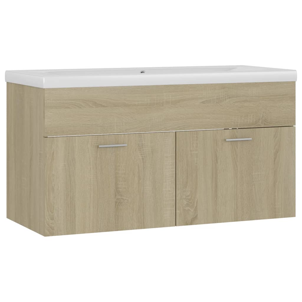 Sink base cabinet built-in sink Sonoma oak wood material