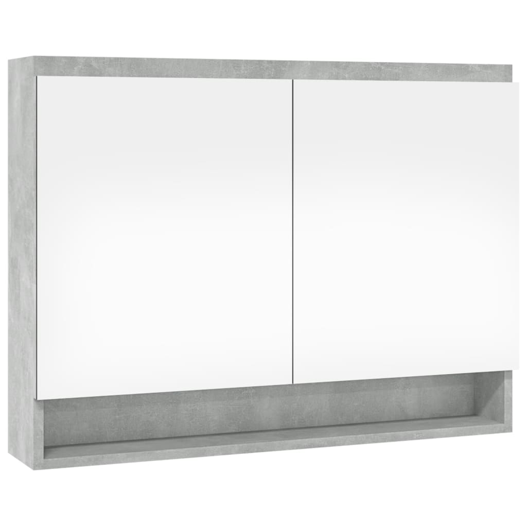Bathroom mirror cabinet 80x15x60 cm MDF concrete gray