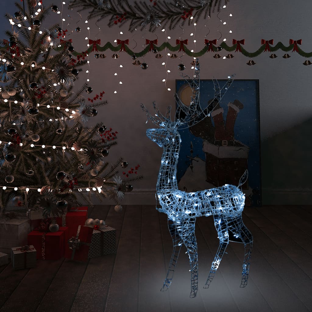 Rentier Weihnachtsdekoration Acryl 140 LEDs 120 cm Kaltweiß