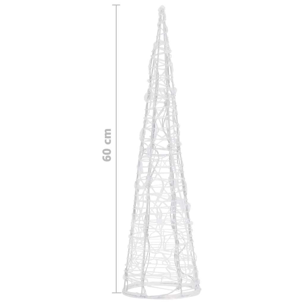 LED-Kegel Acryl Weihnachtsdeko Pyramide Warmweiß 60 cm