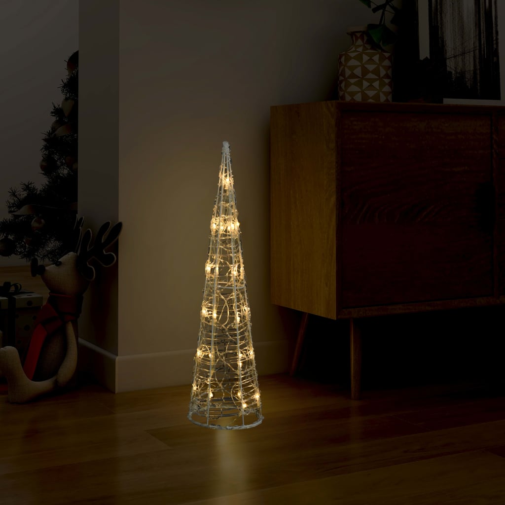 LED cone acrylic Christmas decoration pyramid warm white 60 cm