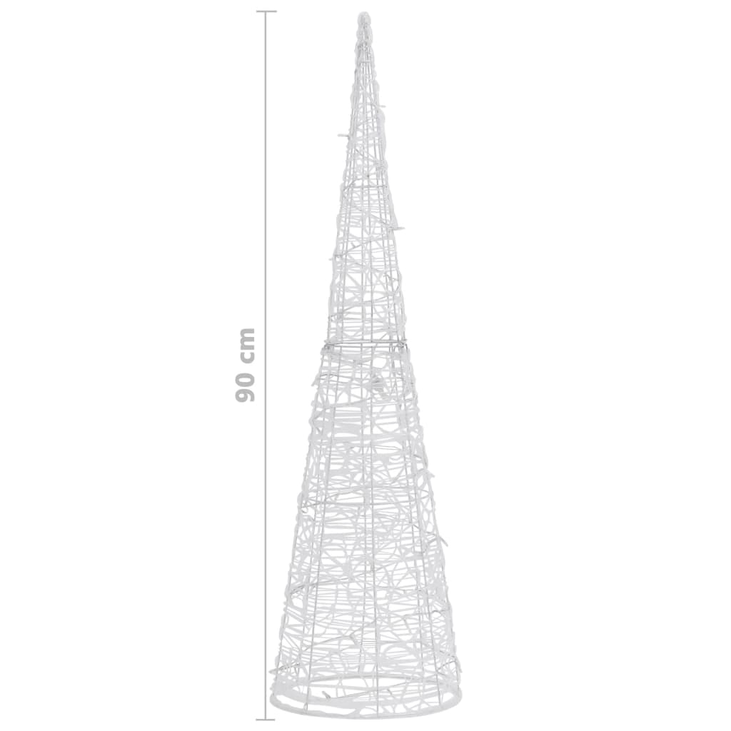 LED-Leuchtkegel Acryl Deko Pyramide Kaltweiß 90 cm