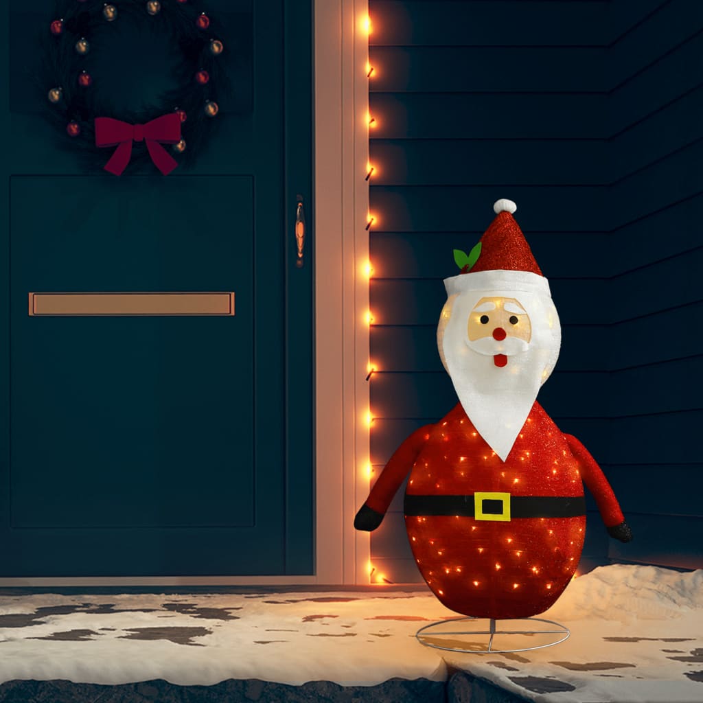Weihnachtsmann-Figur LED Luxus Stoff 120 cm