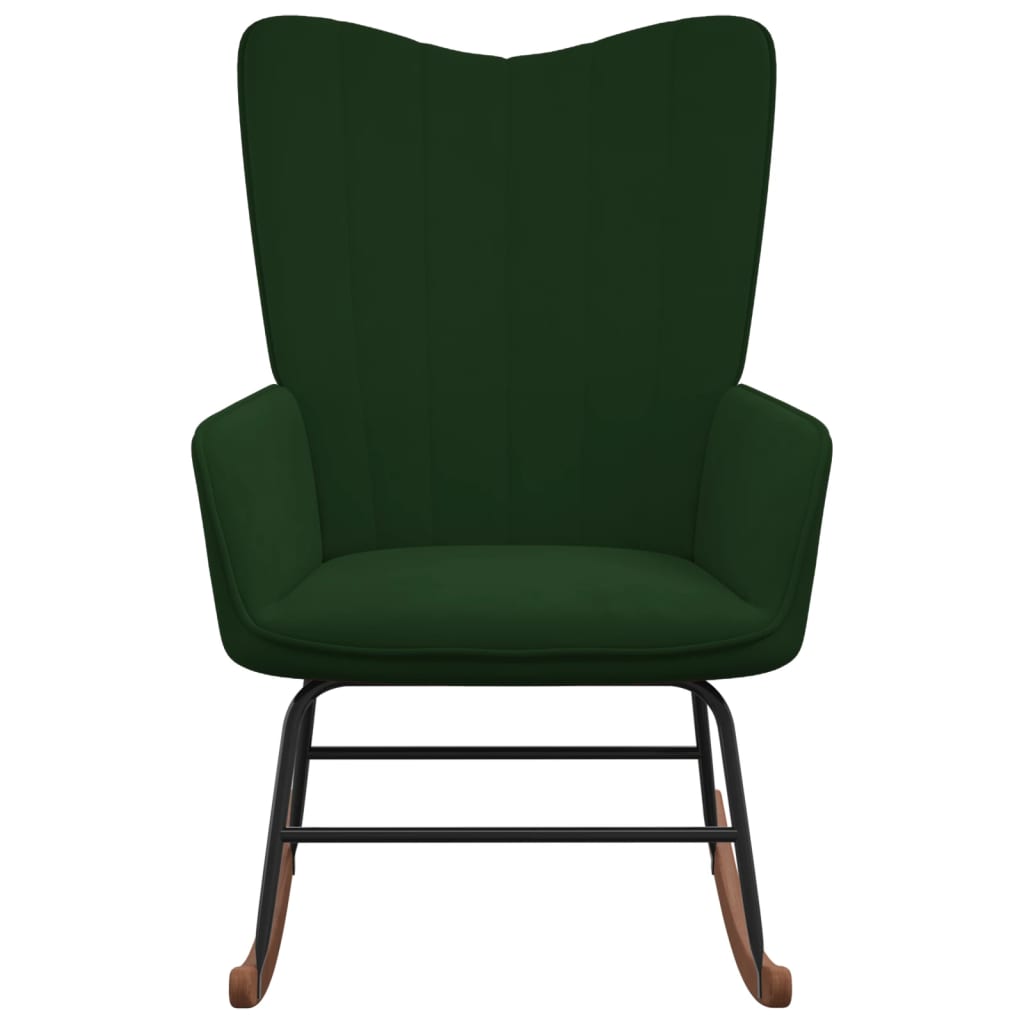 Rocking chair velvet dark green