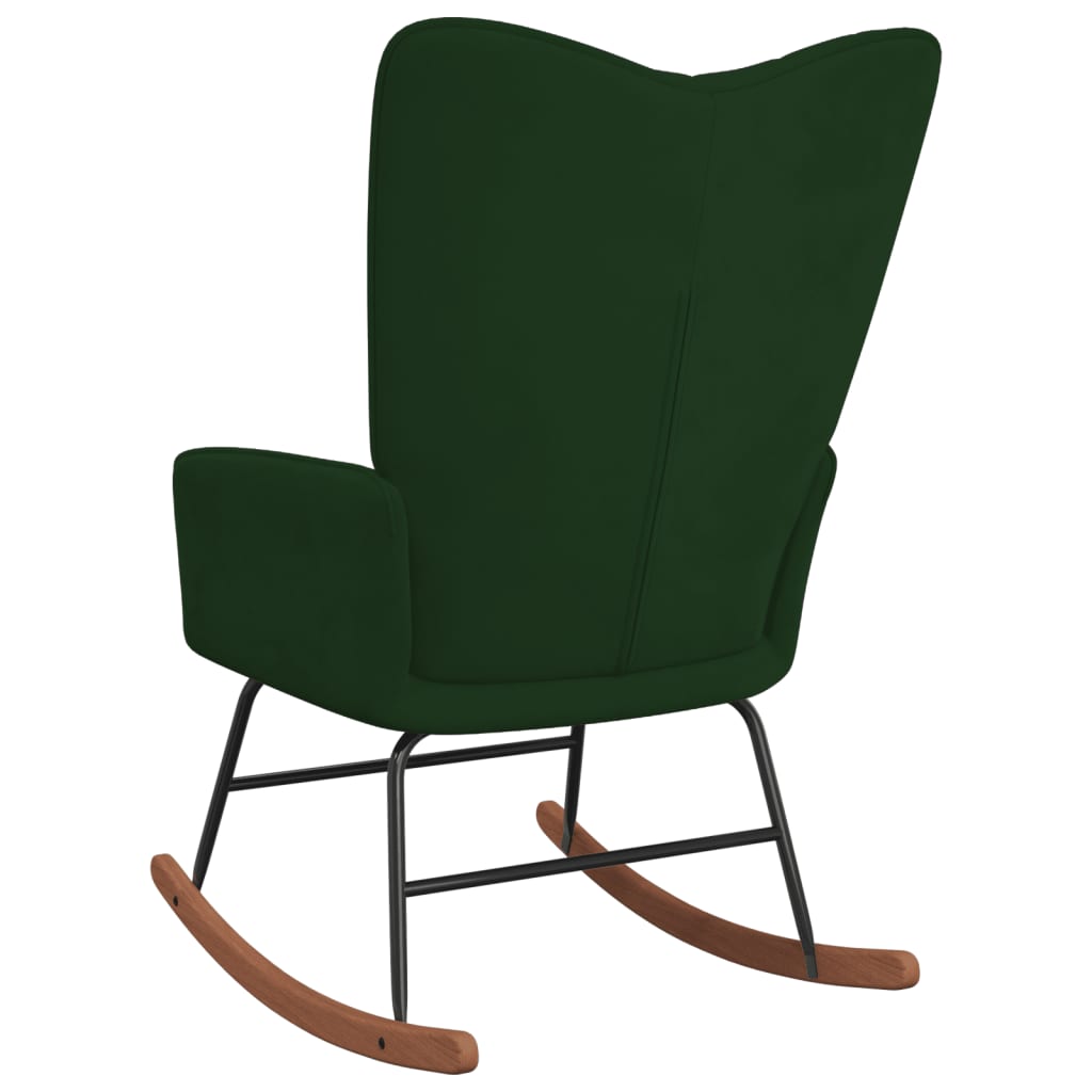 Rocking chair velvet dark green