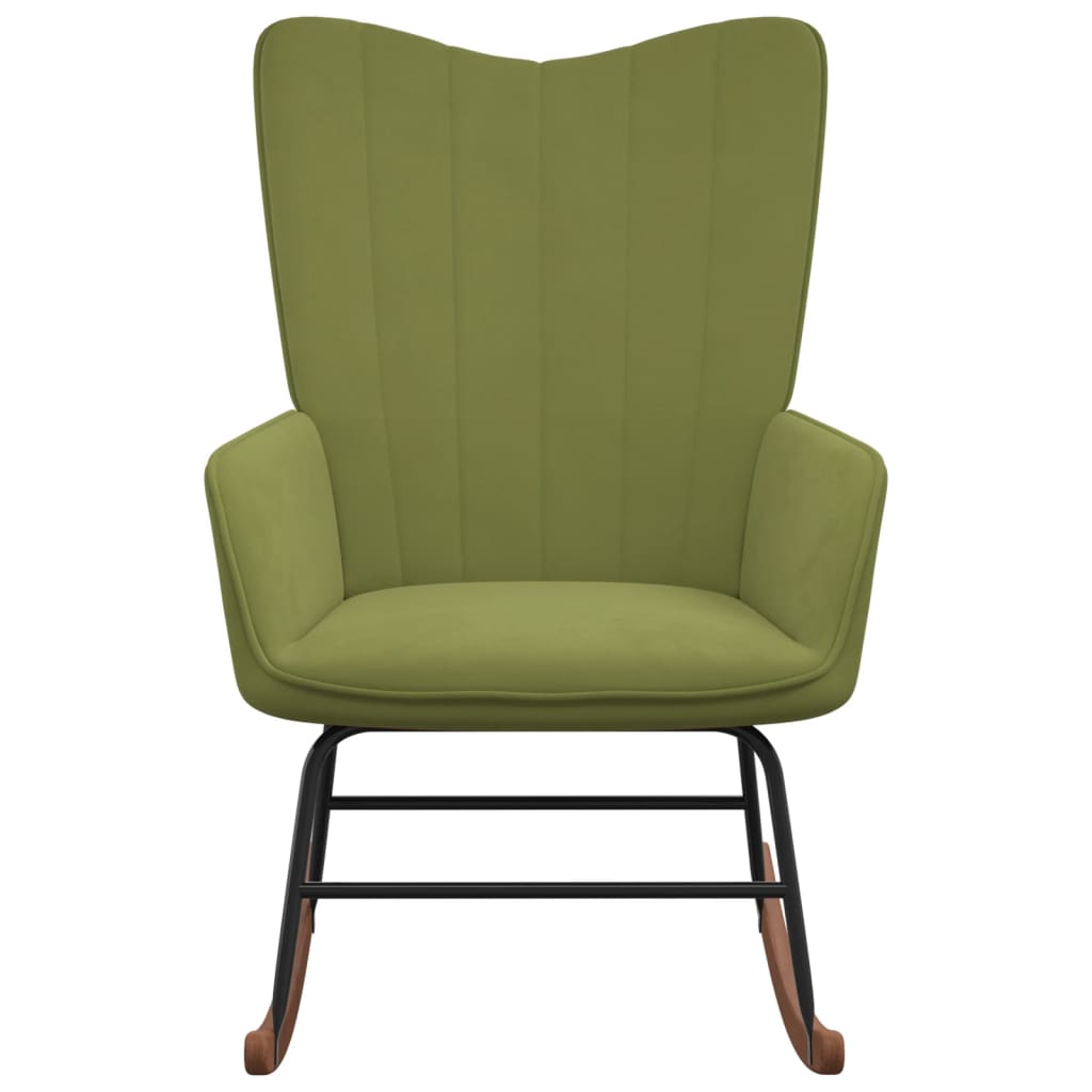 Rocking chair light green velvet