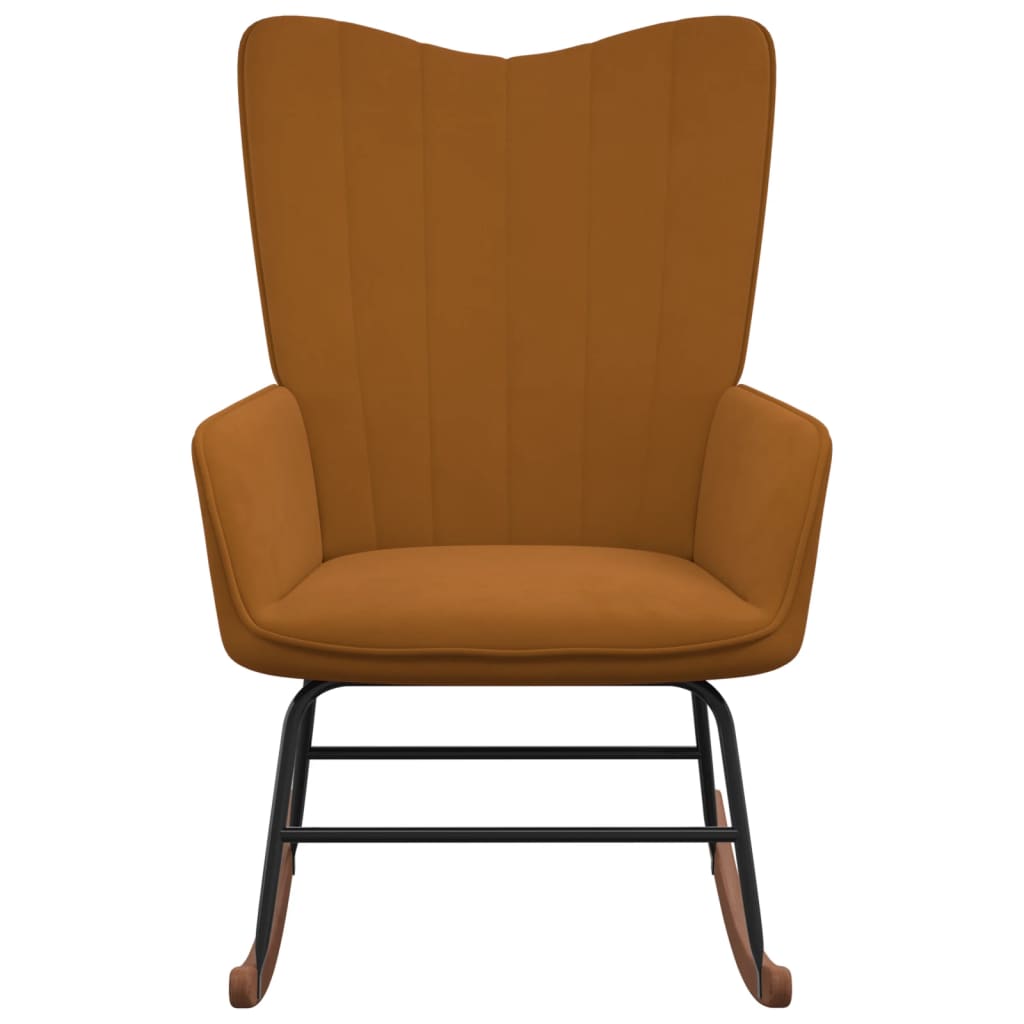 Rocking chair brown velvet