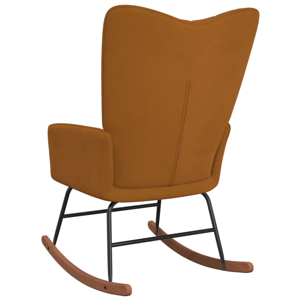 Rocking chair brown velvet