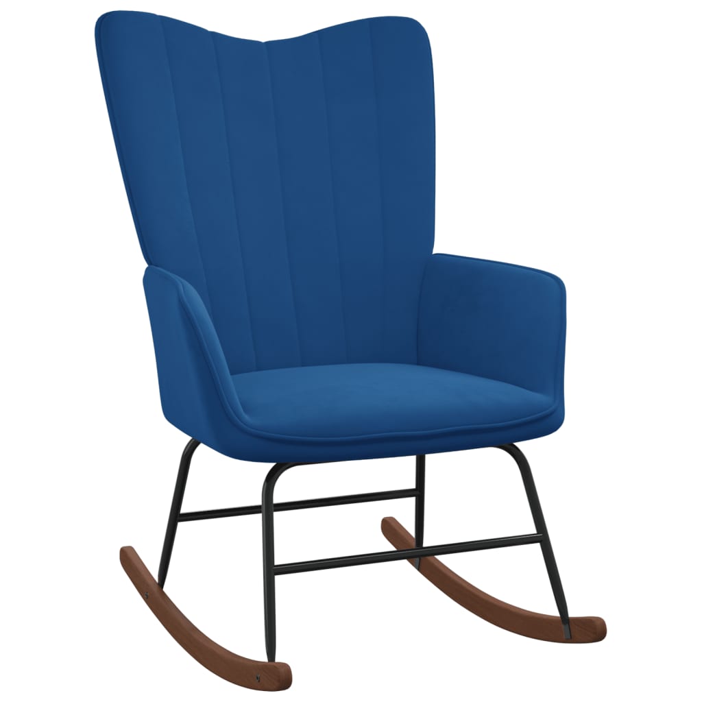 Rocking chair blue velvet