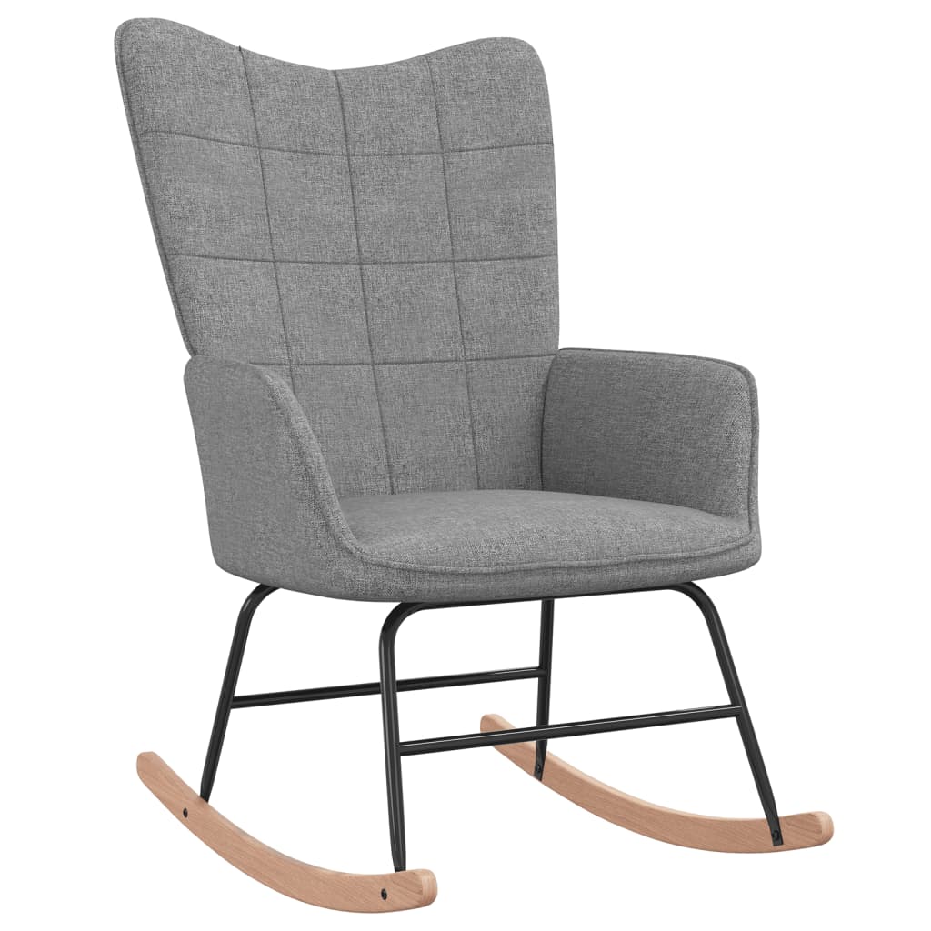 Rocking chair light gray fabric