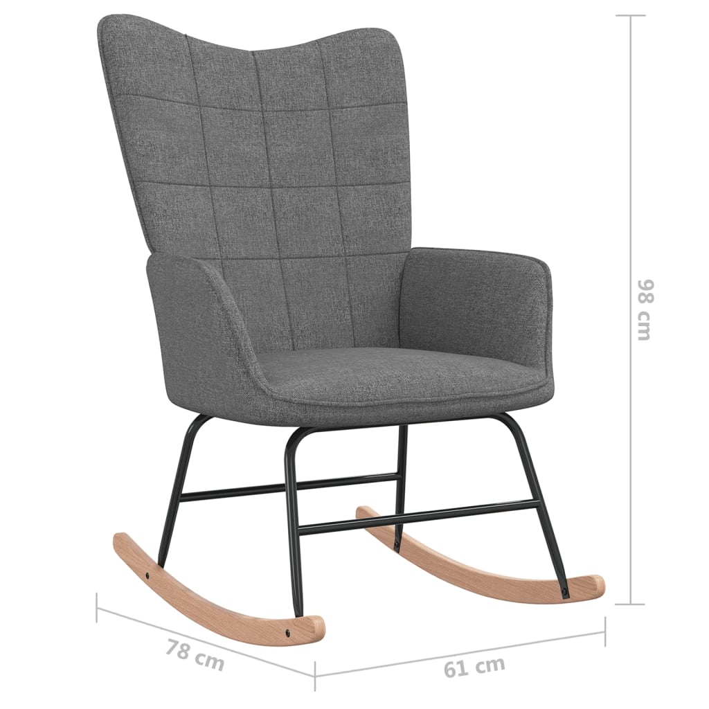 Rocking chair dark gray fabric