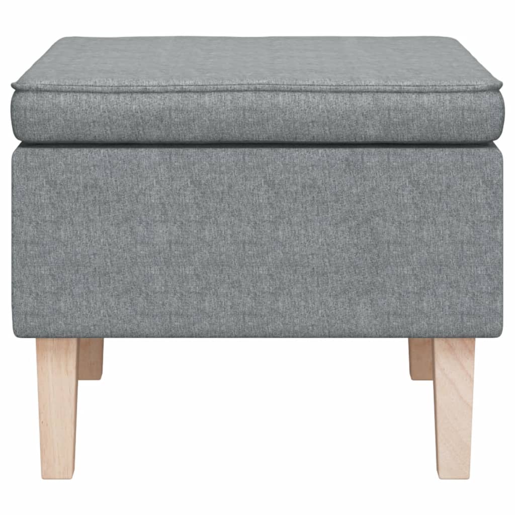 Stool with wooden legs light gray fabric
