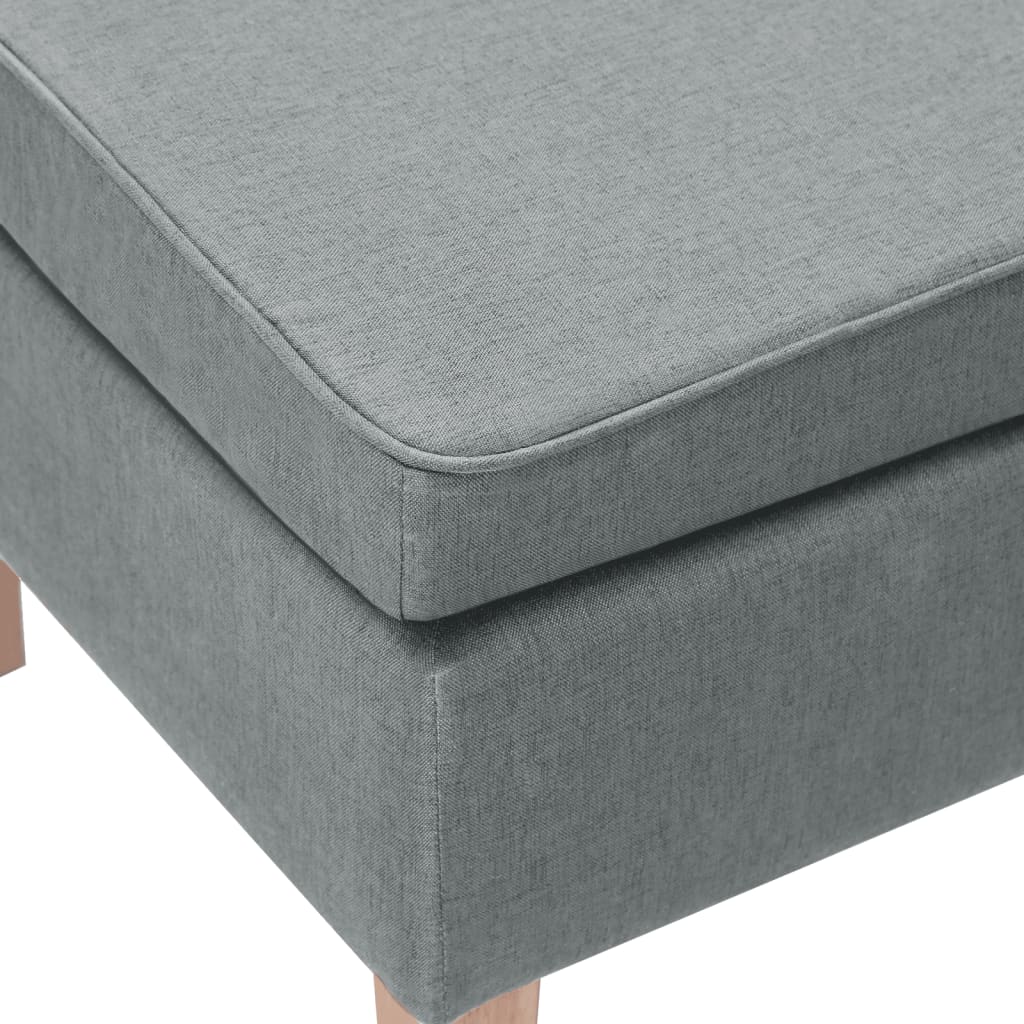 Stool with wooden legs light gray fabric
