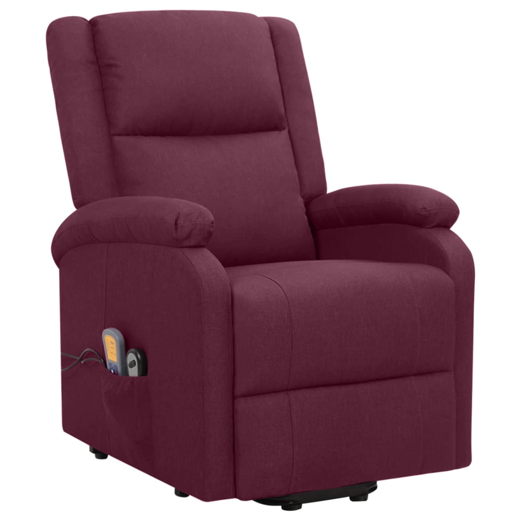 Massage chair with stand-up aid purple fabric