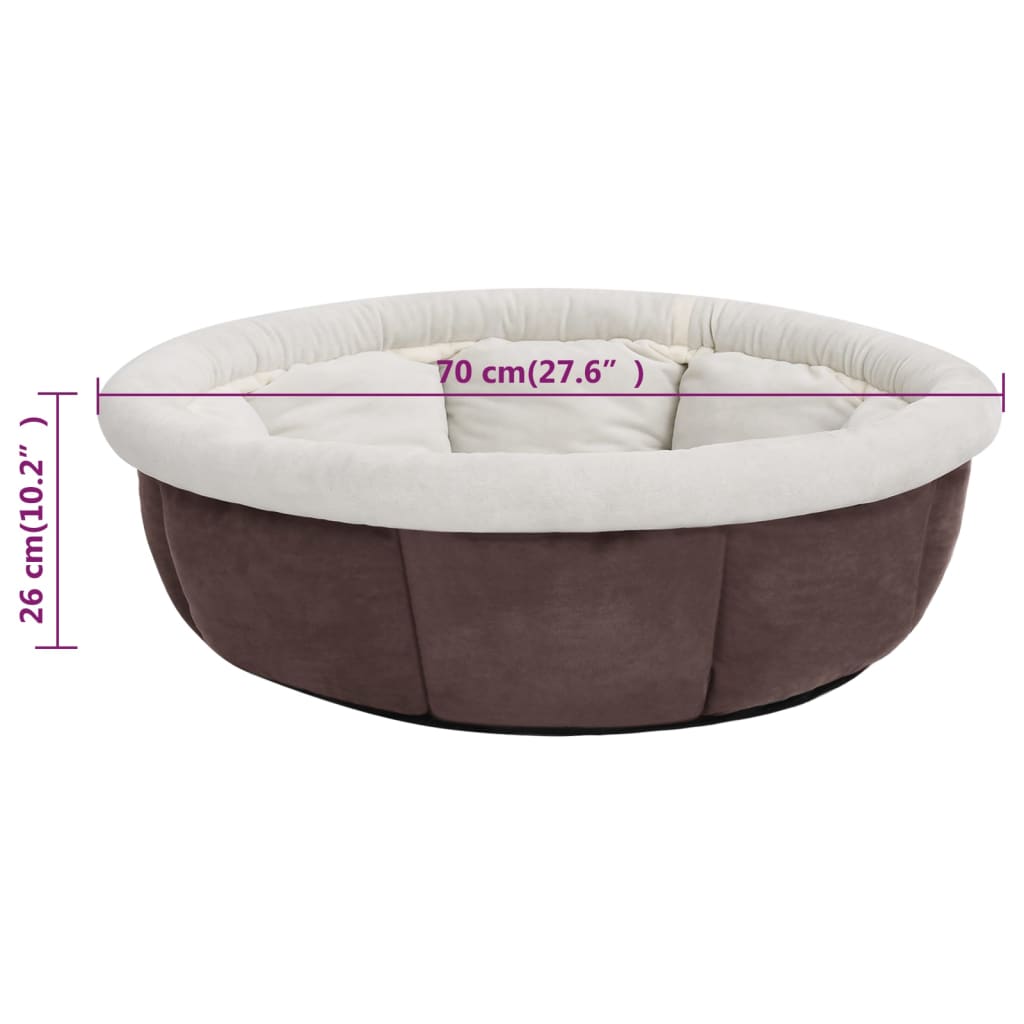 Dog bed 70x70x26 cm brown