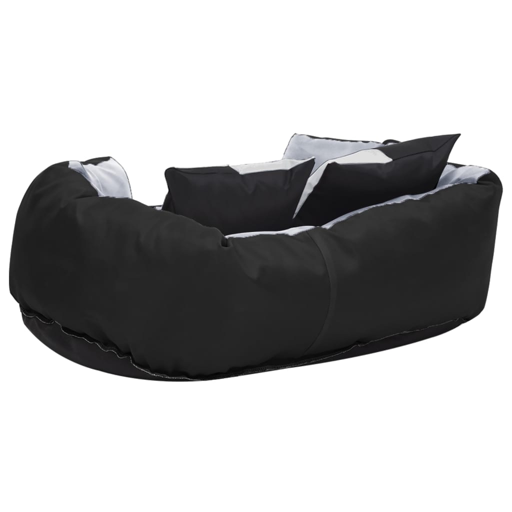 Reversible &amp; washable dog cushion gray and black 65x50x20 cm