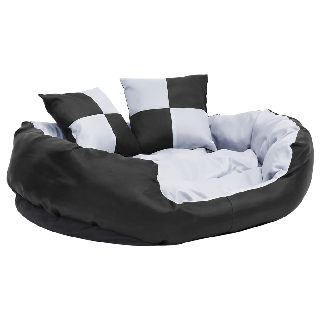 Reversible &amp; washable dog cushion gray and black 85x70x20 cm