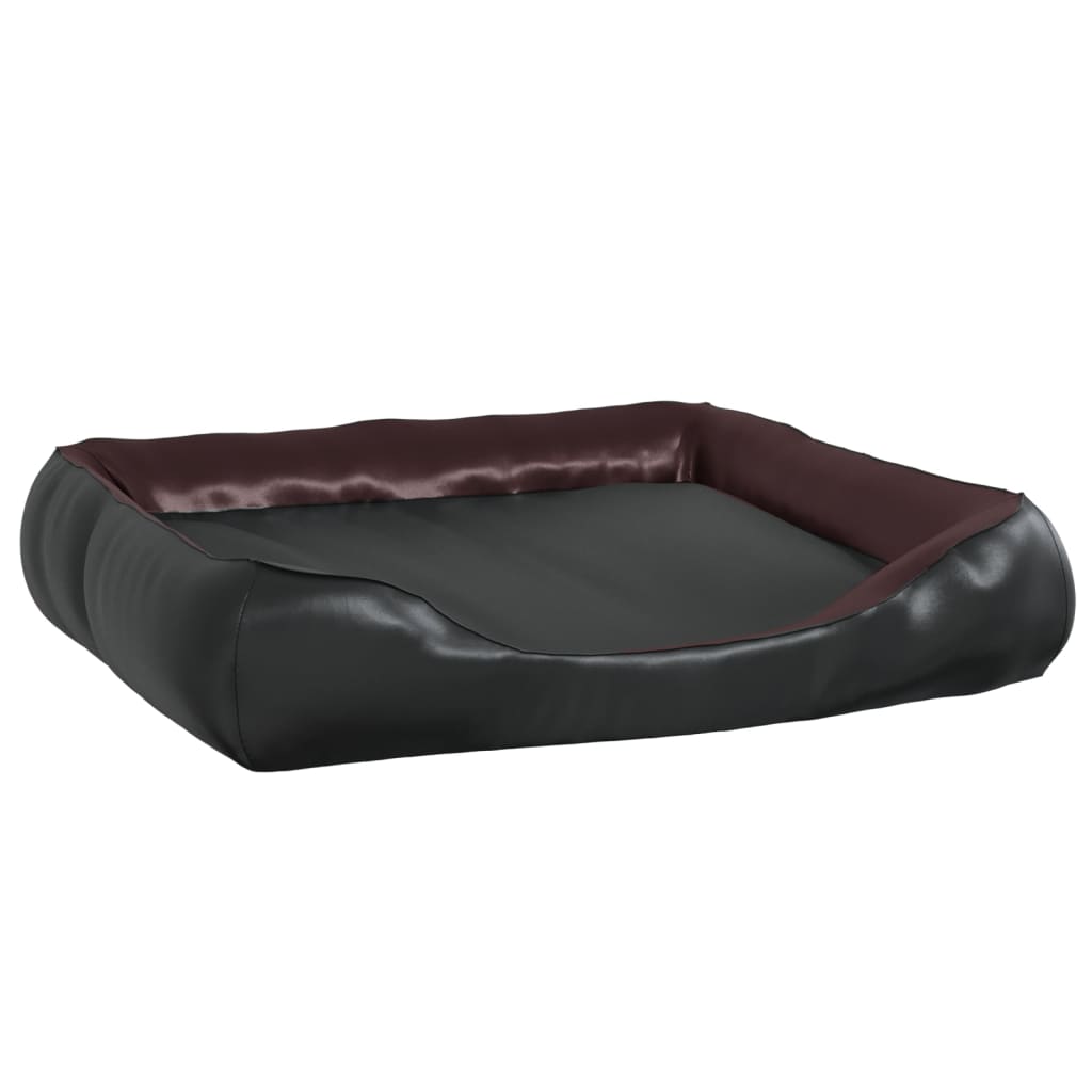 Dog bed black/brown 80x68x23 cm faux leather