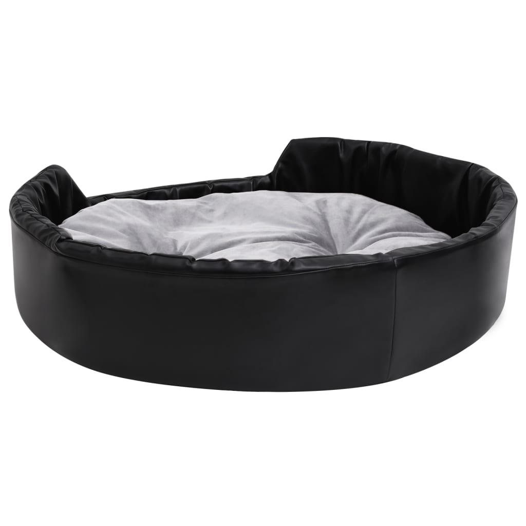 Dog bed black-grey 90x79x20 cm plush and faux leather